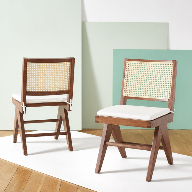 Colette Rattan Dining Chair, Set Of 2, Dark Brown - Accent Seating - 2