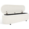 Jaymie Boucle Storage Bench, White - Storage - 8