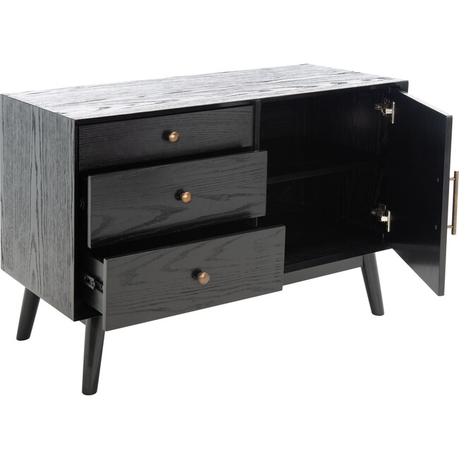 Elissa Mid-Century Small Media Stand, Black - Storage - 3