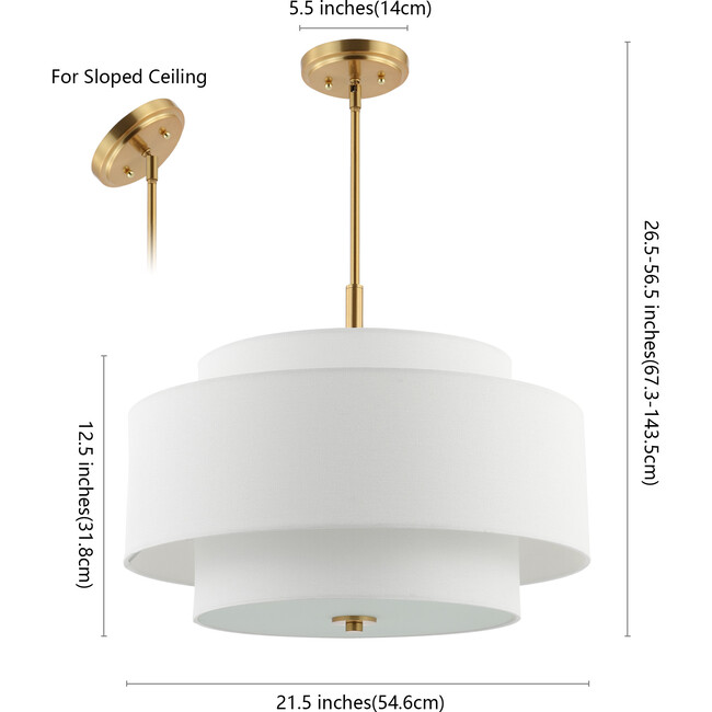 Cambrie Chandelier, White - Lighting - 3