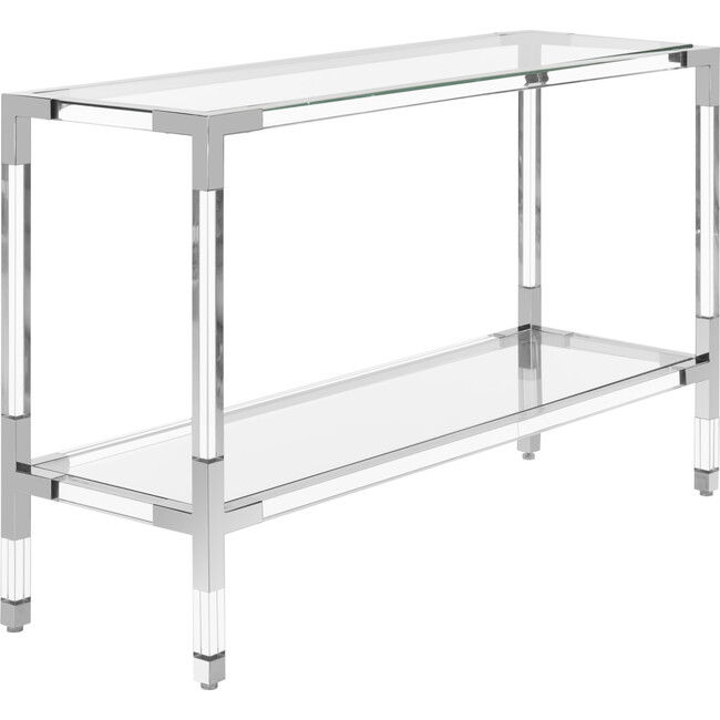 Arverne Acrylic Console, Silver - Accent Tables - 3