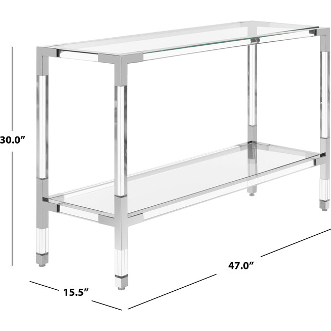 Arverne Acrylic Console, Silver - Accent Tables - 5
