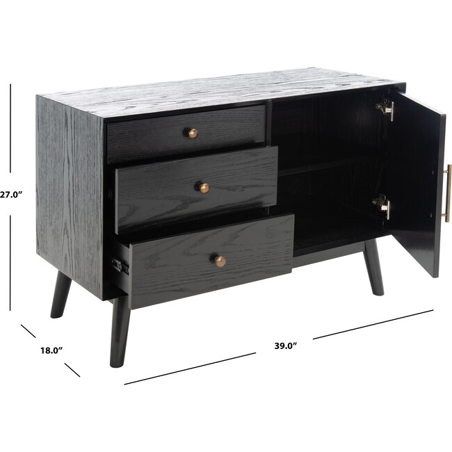 Elissa Mid-Century Small Media Stand, Black - Storage - 5