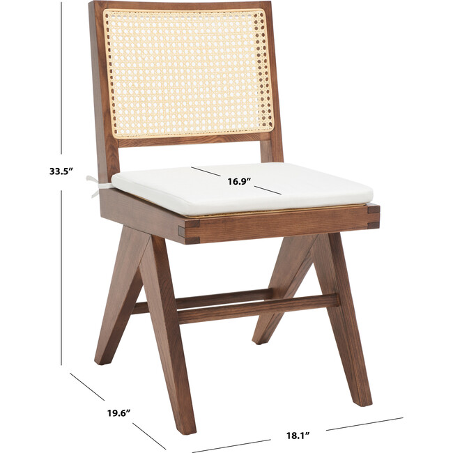 Colette Rattan Dining Chair, Set Of 2, Dark Brown - Accent Seating - 7