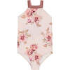 Rosa Stripe Swimsuit, Pink - One Pieces - 1 - thumbnail