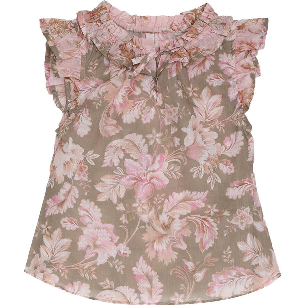 Jeannie Frill Blouse, Pink - Blouses - 1