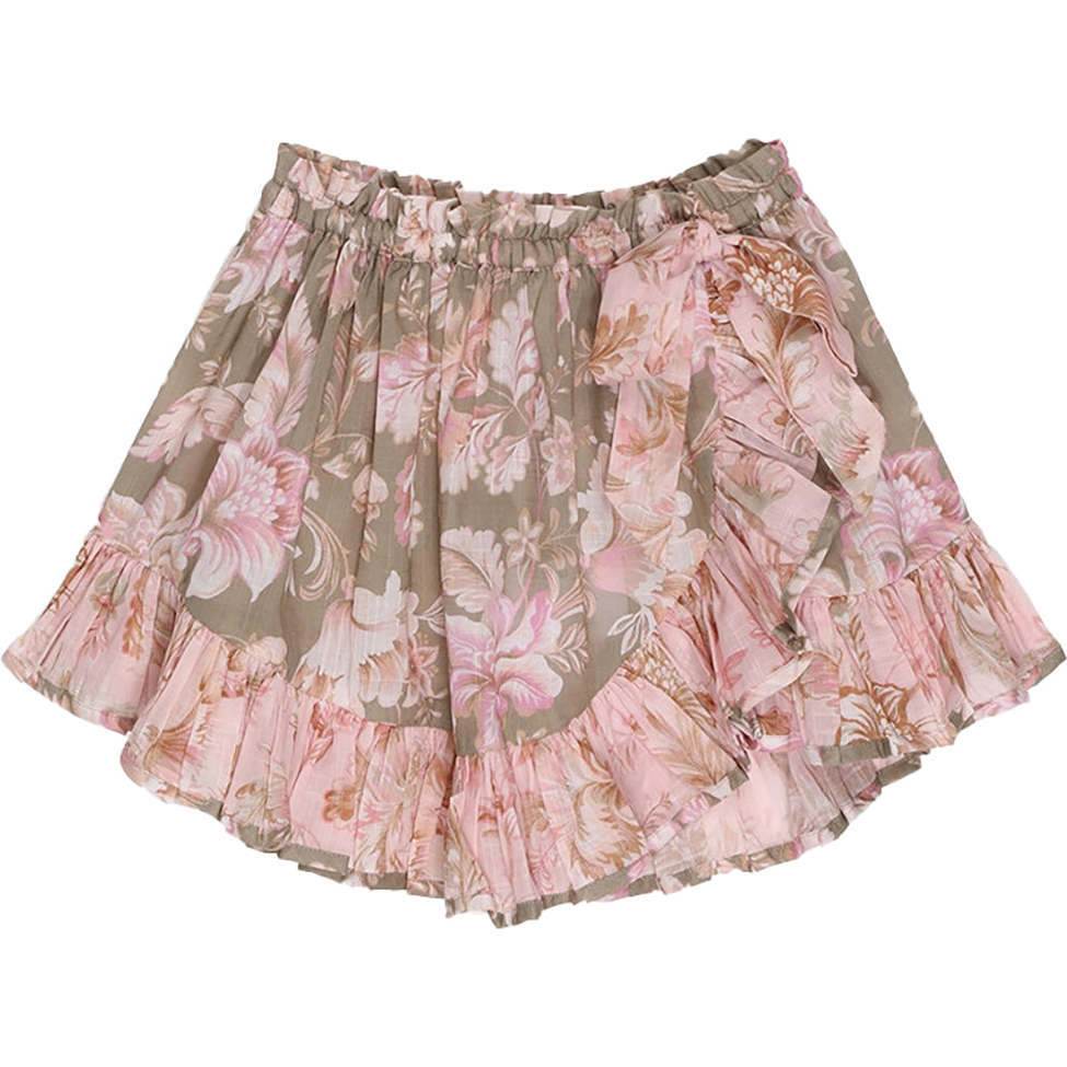 Jeannie Wrap Frill Skirt, Pink - Skirts - 1