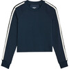 Women's Warm Up Crop Fleece Sweatshirt, Indigo/Vintage White - Sweatshirts - 1 - thumbnail