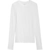 Women's Louise Rib Long Sleeve, White - T-Shirts - 1 - thumbnail