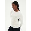 Women's Louise Rib Long Sleeve, White - T-Shirts - 2