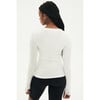 Women's Louise Rib Long Sleeve, White - T-Shirts - 3