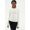 Women's Louise Rib Long Sleeve, White - T-Shirts - 5