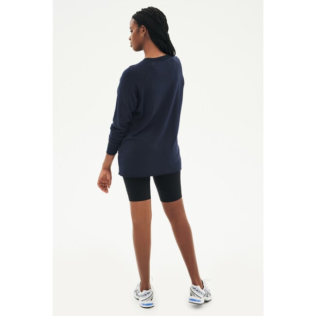 Women's Warm Up Fleece Tunic, Indigo - Sweatshirts - 3