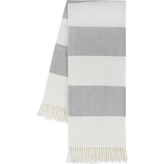 Rugby Stripe Throw, Light Gray