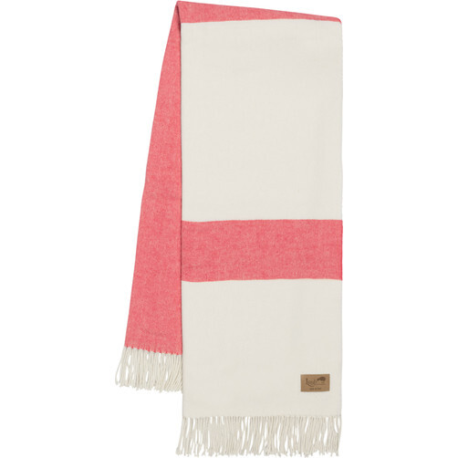 Sydney Herringbone Stripe Throw, Coral - Throws - 1