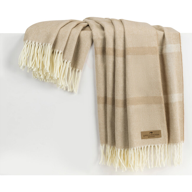 Montauk Stripe Herringbone Throw, Dune - Throws - 1