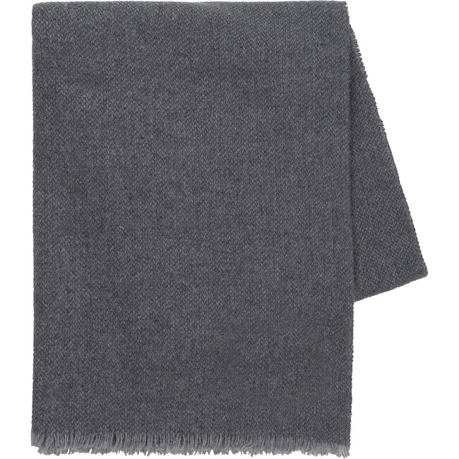 Luna Cashmere/Lambswool Blend Throw, Charcoal - Throws - 1