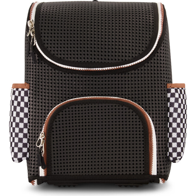 Student Backpack, Checkered Black