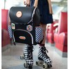 Student Backpack, Checkered Black - Backpacks - 2 - thumbnail
