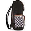 Student Backpack, Checkered Black - Backpacks - 5