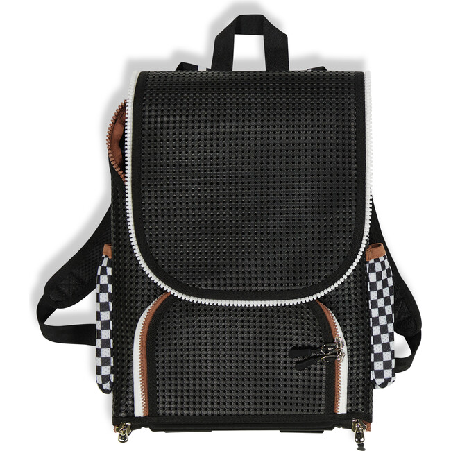 Student Backpack, Checkered Black - Backpacks - 6