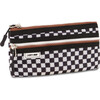 Flat Pencil Pouch, Checkered Black - Bags - 2