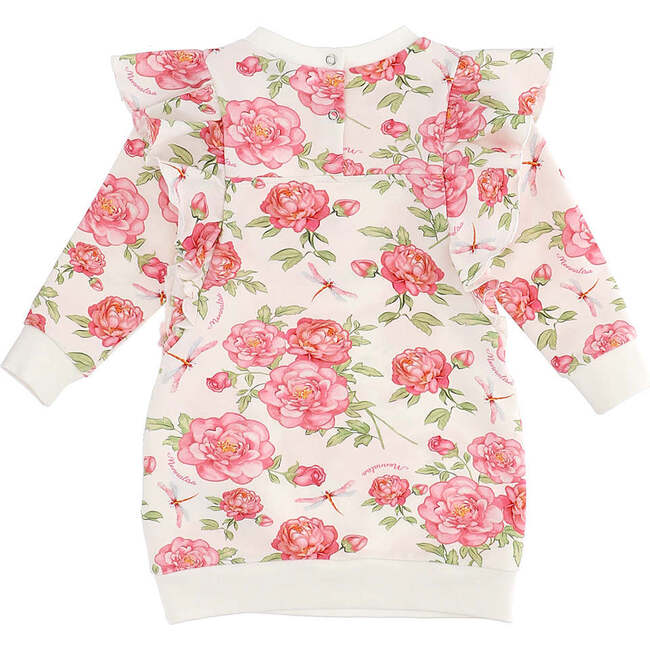 Rose Print Sweater Dress, Cream