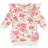 Rose Print Sweater Dress, Cream - Dresses - 2