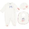 Ocean Graphic Bodysuit Set, White - Mixed Apparel Set - 2