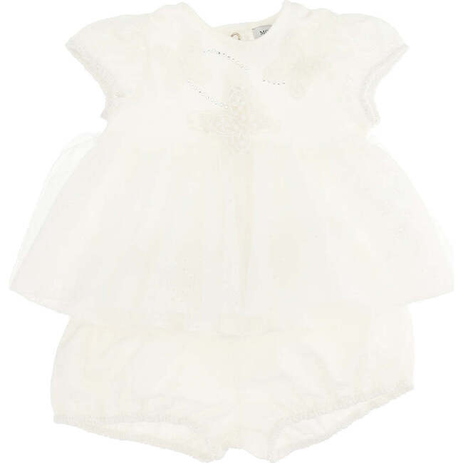Lace Butterfly Ruffle Outfit, White