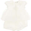 Lace Butterfly Ruffle Outfit, White - Mixed Apparel Set - 2