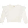 Lace Ruffle Sweater, Cream - Sweaters - 1 - thumbnail