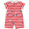 Striped Ocean Shortie Bodysuit, Red - Bodysuits - 2