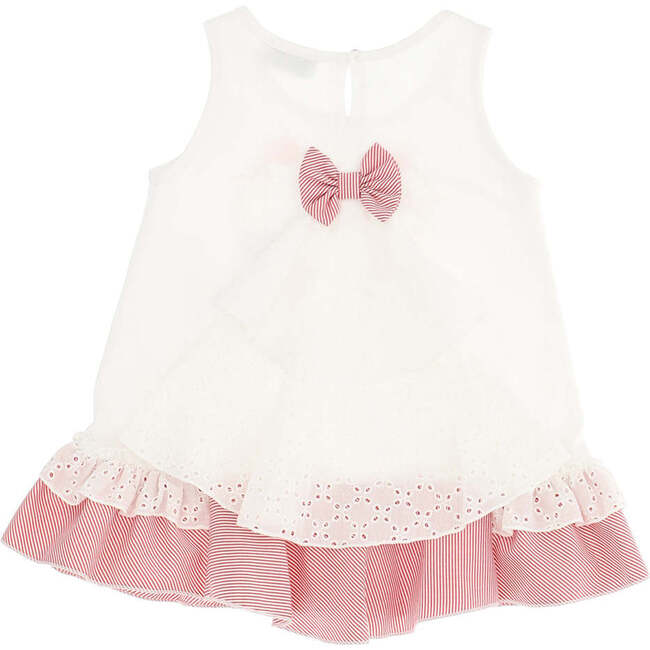 Ocean Graphic Ruffle Tank Top, White - T-Shirts - 3