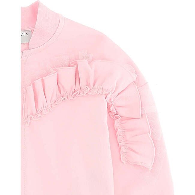 Ruffle Hem Cardigan, Pink - Cardigans - 3