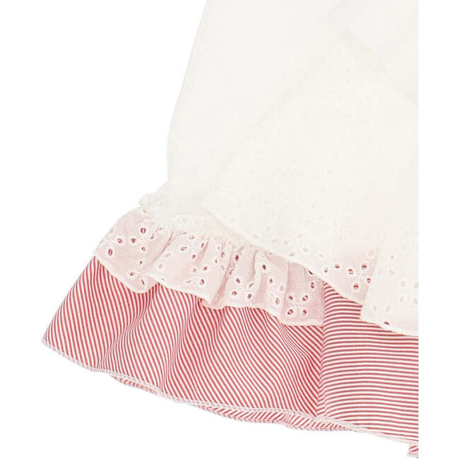 Ocean Graphic Ruffle Tank Top, White - T-Shirts - 4