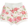 Floral Rose Print Shorts, Cream - Shorts - 1 - thumbnail