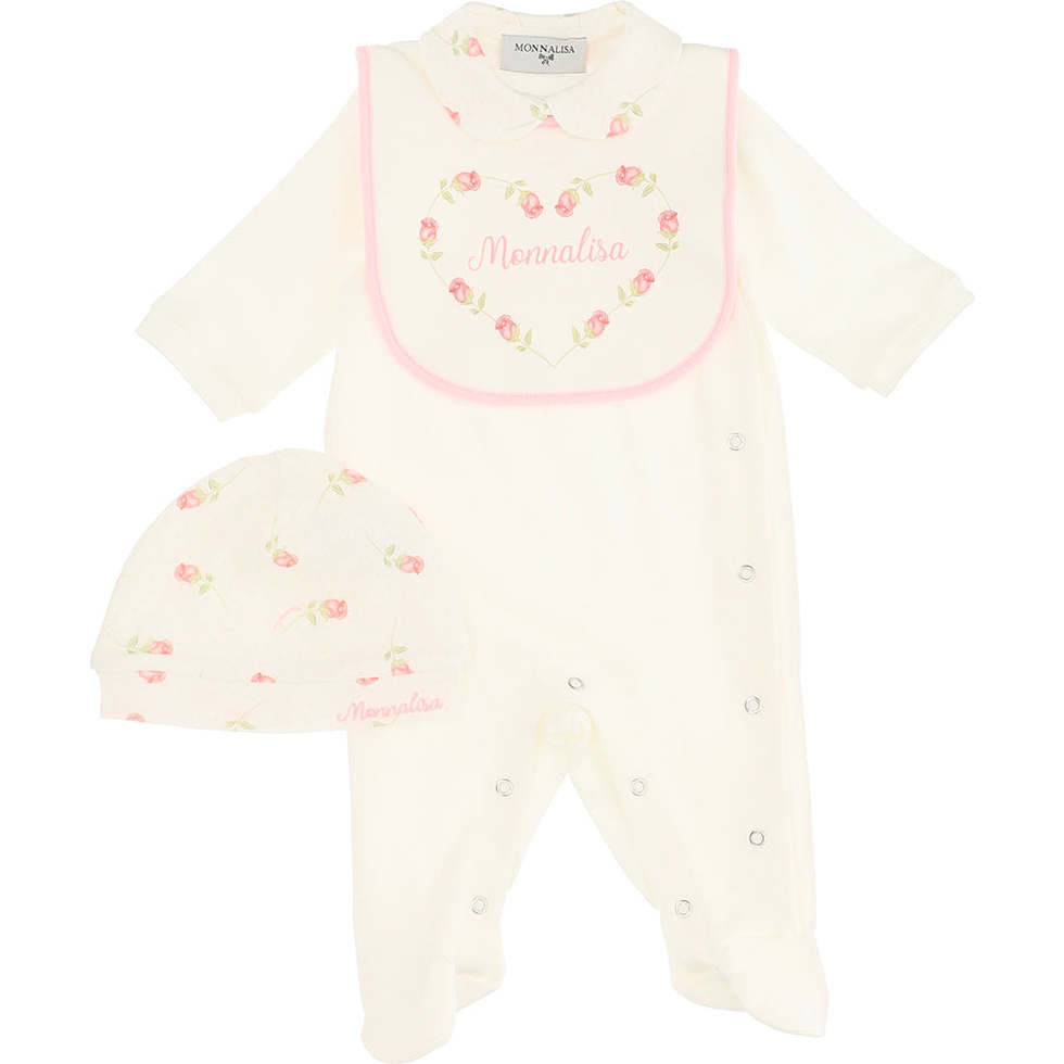 Floral Logo Bodysuit Set, Cream - Mixed Apparel Set - 1