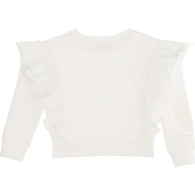 Lace Ruffle Sweater, Cream - Sweaters - 3