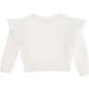 Lace Ruffle Sweater, Cream - Sweaters - 3