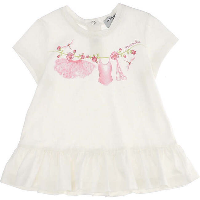 Floral Ballerina Maxi T-Shirt, Cream - Tees - 1