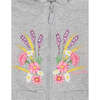 Floral Embroidered Hoodie, Gray - Sweatshirts - 2
