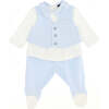 Chic Tuxedo Bodysuit, Blue - Bodysuits - 1 - thumbnail