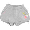 Embroidered Rose Shorts, Gray - Shorts - 1 - thumbnail