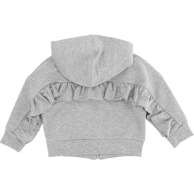 Floral Embroidered Hoodie, Gray - Sweatshirts - 3