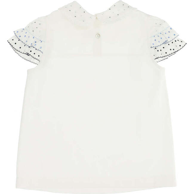 Collar Ruffle Blouse, Cream - Blouses - 3