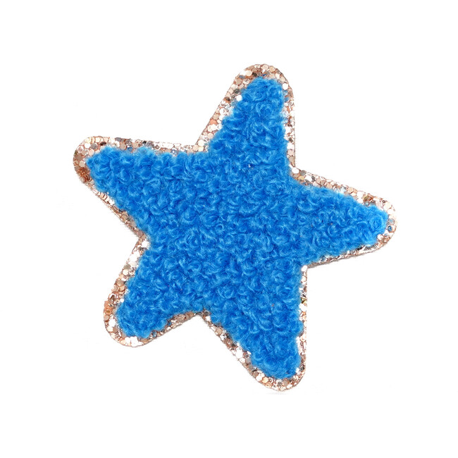 Chenille Sparkle Star Patch, Royal Blue