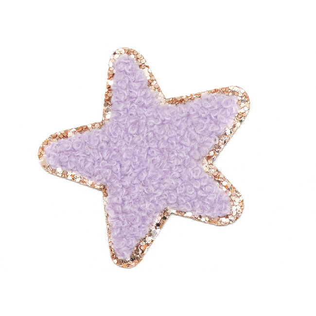 Chenille Sparkle Star Patch, Lavender