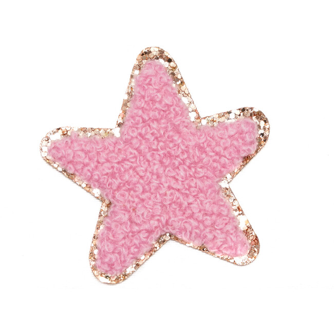 Chenille Sparkle Star Patch, Bright Pink - Other Accessories - 1