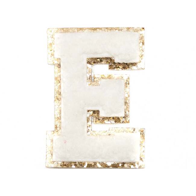 Chenille Sparkle Letter Patches, White - Other Accessories - 1